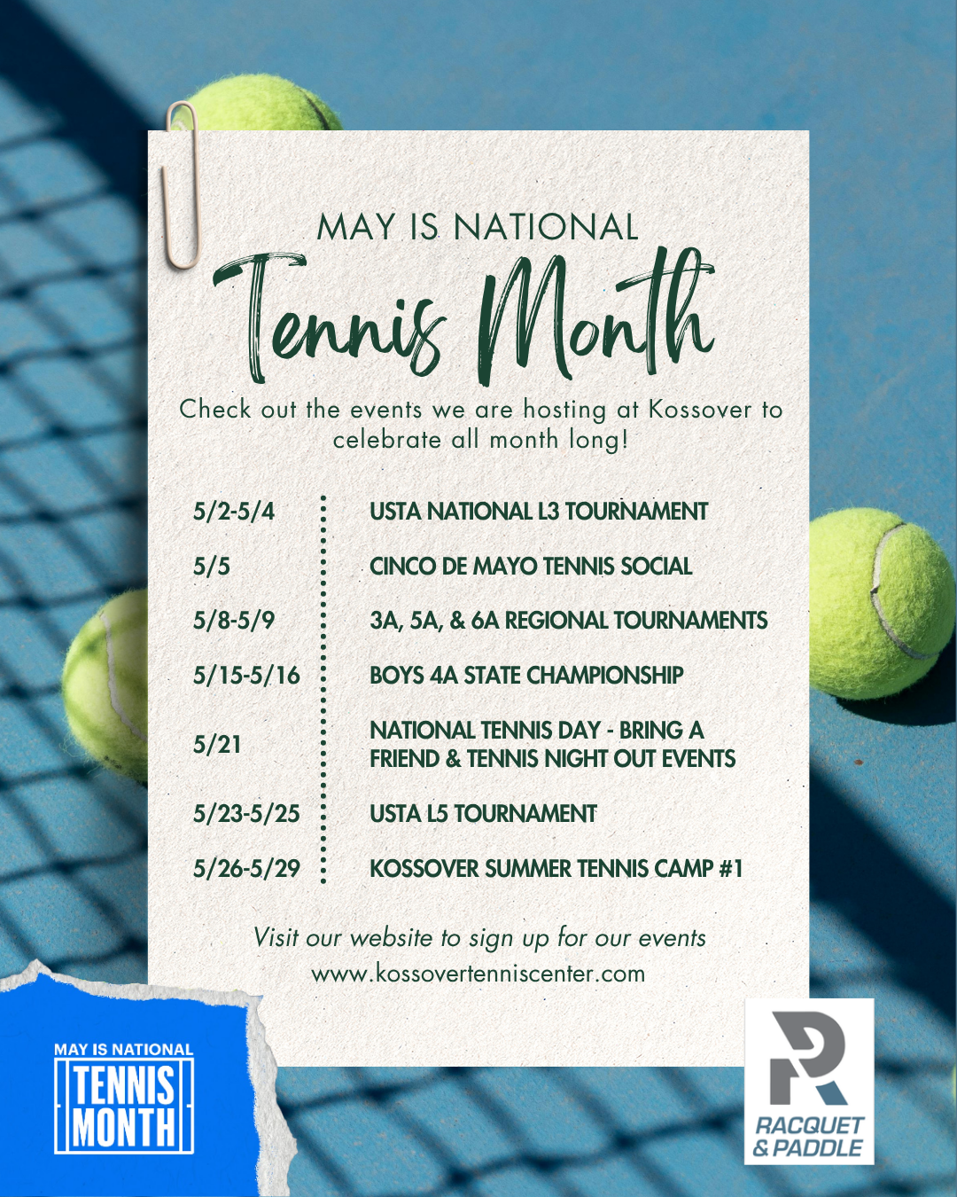May is National Tennis Month