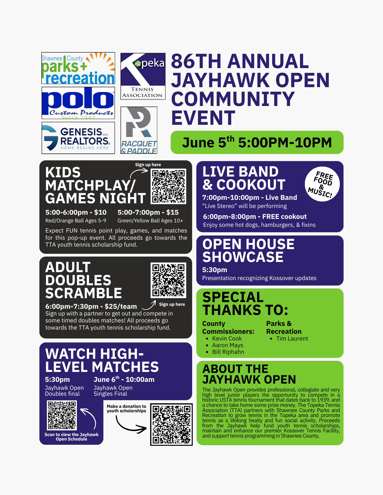 86th Annual Jayhawk Open Community Event