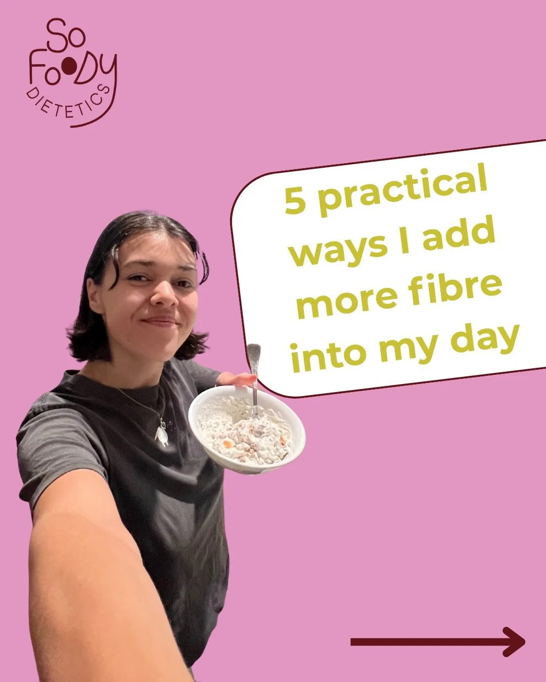 Adding fibre doesn&rsquo;t have to mean becoming a completely different eater. Plus plenty of common foods are fibre rich! 🤑 

Think&hellip; 💭

✅Add legumes into a meat sauce 
✅Sprinkle seeds onto something you already like
✅Fruit kept whole instea