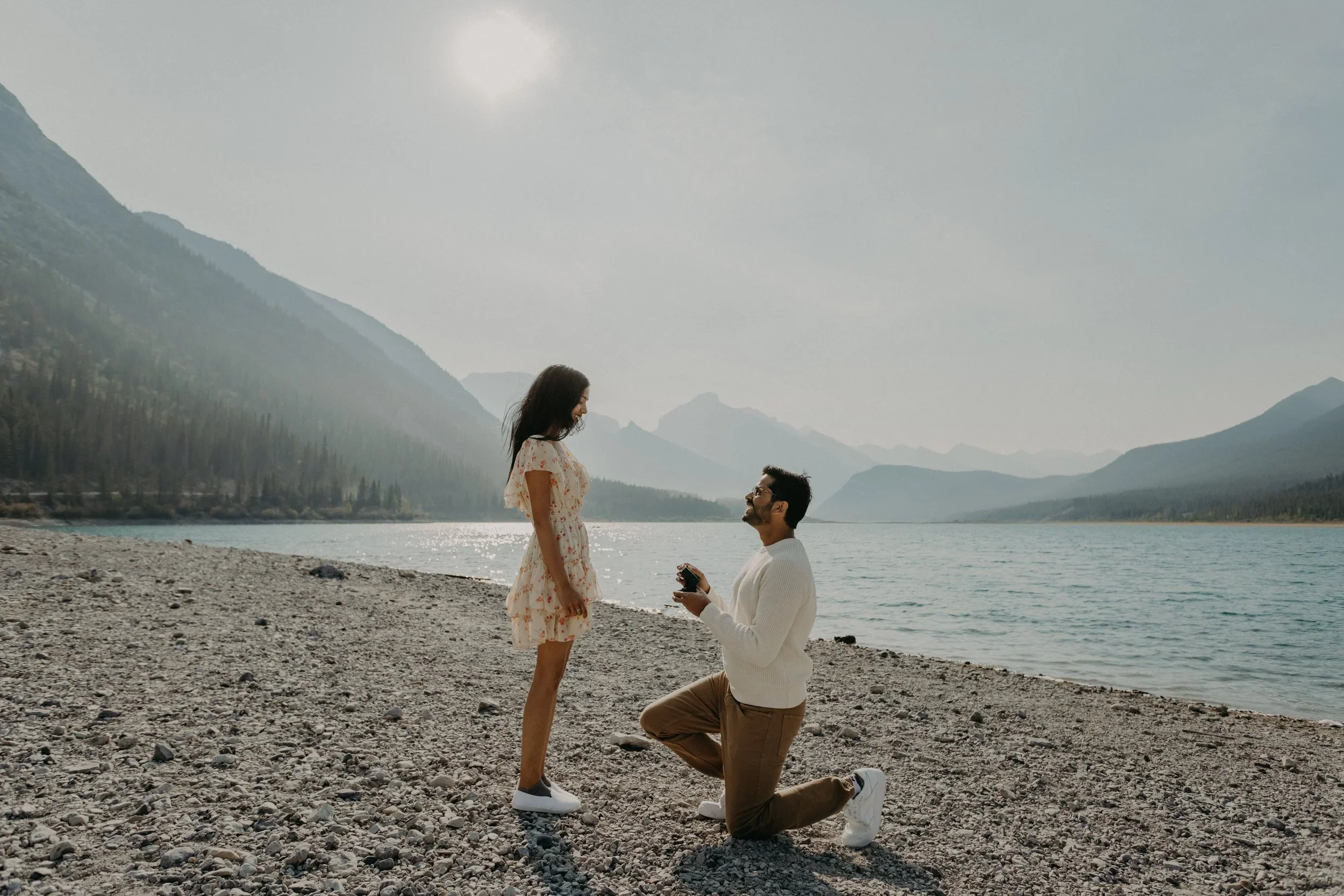 Surprise proposal photos near Calgary