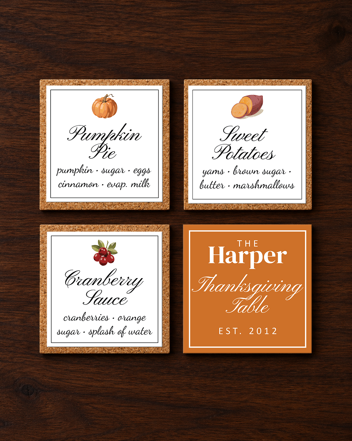 Four Cork Coasters on Walnut Wood - SET.png