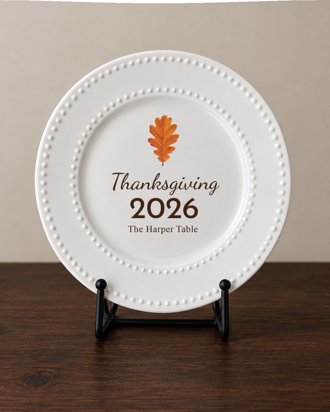 White Beaded Plate on Stand_ThanksGiving.png