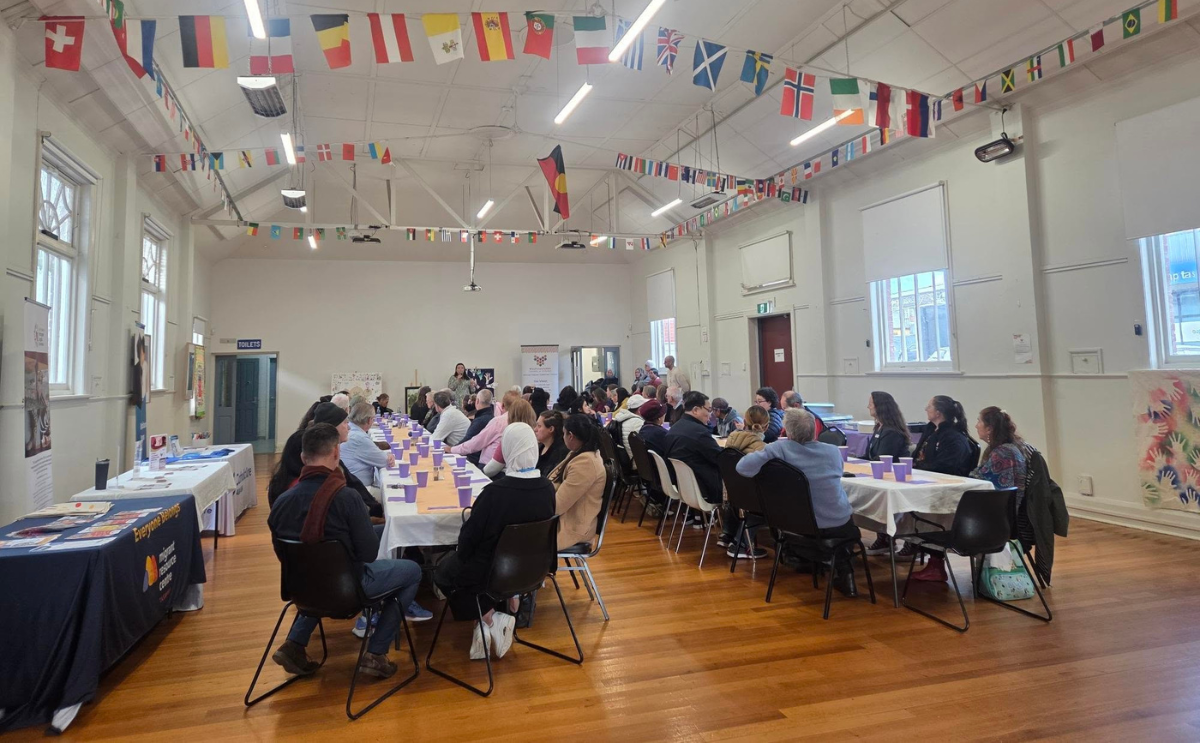 SEE participants attending a community lunch