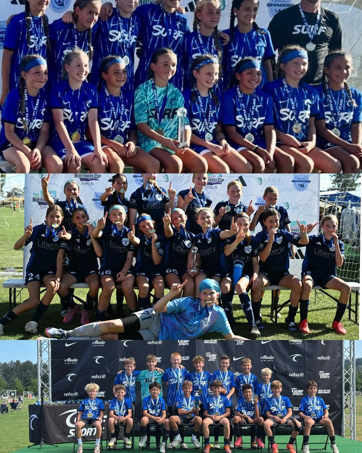 Congratulations to Gunnar, Alaina, and Maddie! These keepers all had outstanding performances the last couple weeks leading to big time championships. At RGA we build keepers that can handle the toughest moments of every game AKA champions⚽️🏆💪. 

D