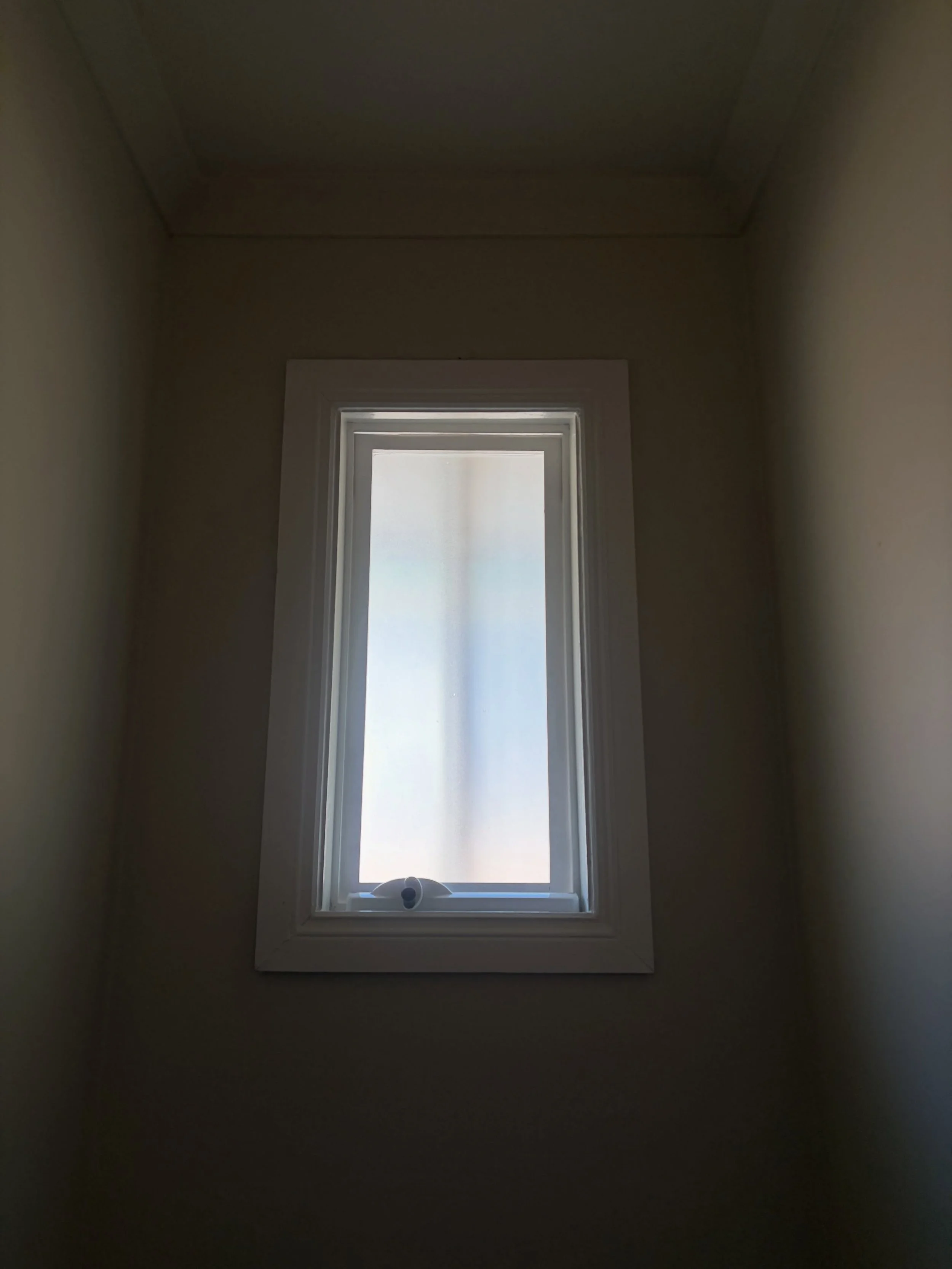 Old style fixed slat window removal, replacing with our custom made timber awning fitted with our Australian made 6.38mm laminate safety glass with a frosted film painted in semi gloss white to finish off. 
Now ready for our clients painters to paint
