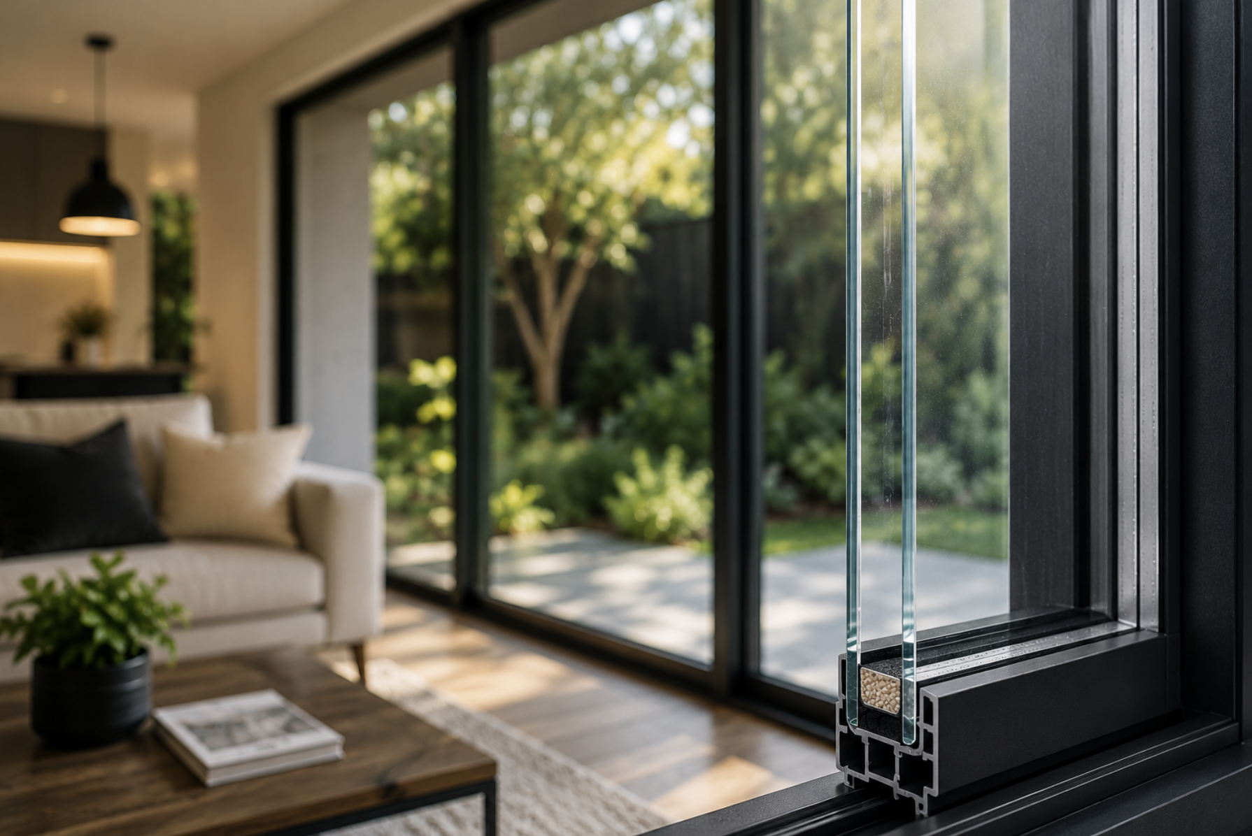 Double glazed windows in a modern Melbourne home