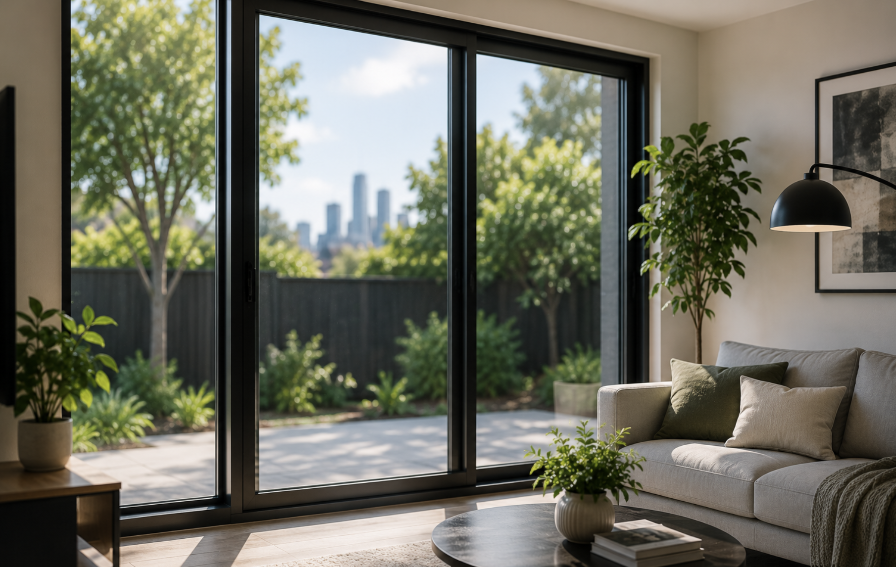 Modern Melbourne home with large double glazed windows for improved comfort and energy efficiency