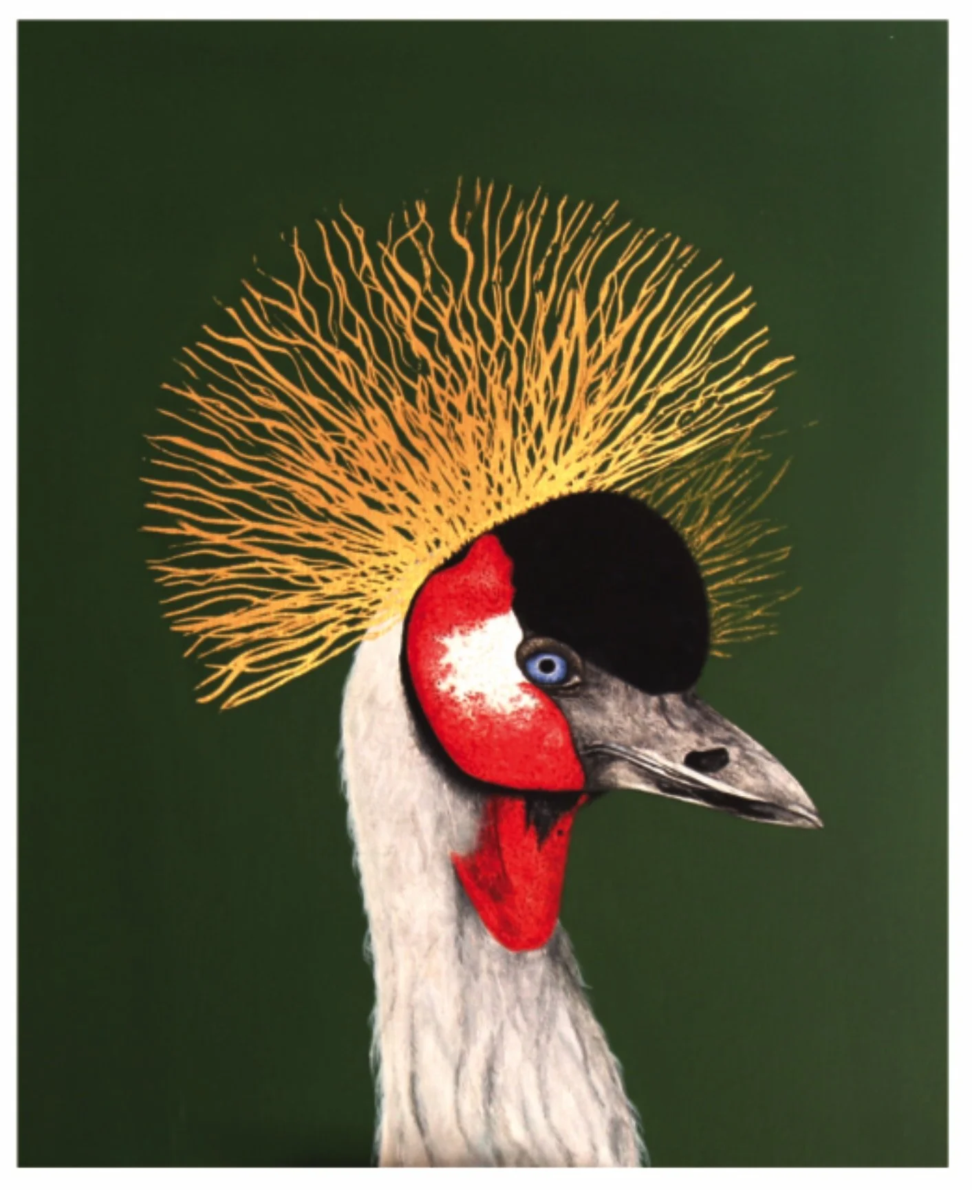 Dr Linda Smith | Grey Crowned Crane | 42x30 EggTempera