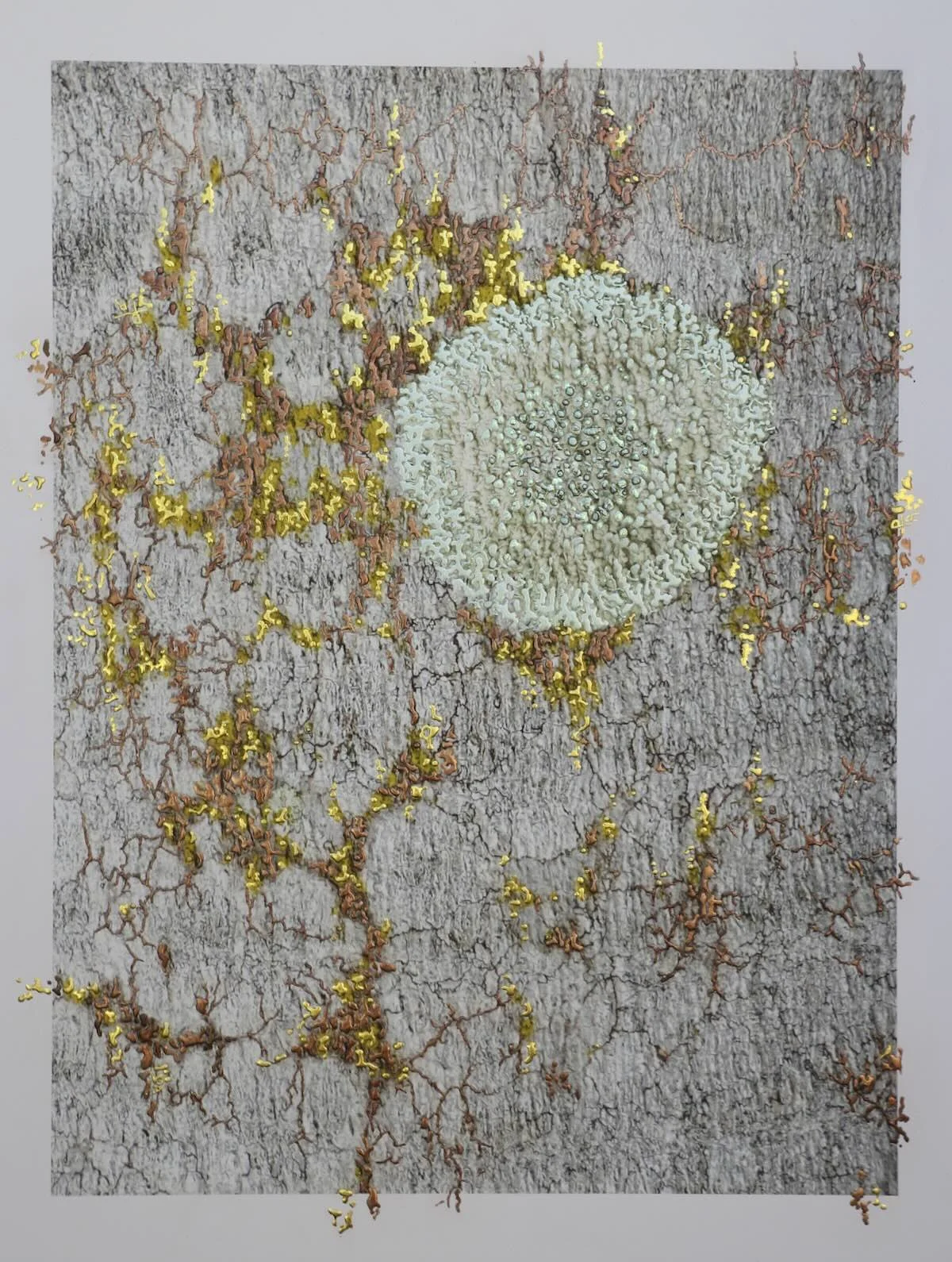 In Bloom | 56 x 68 cm | Mixed media with hand-applied metal leaf