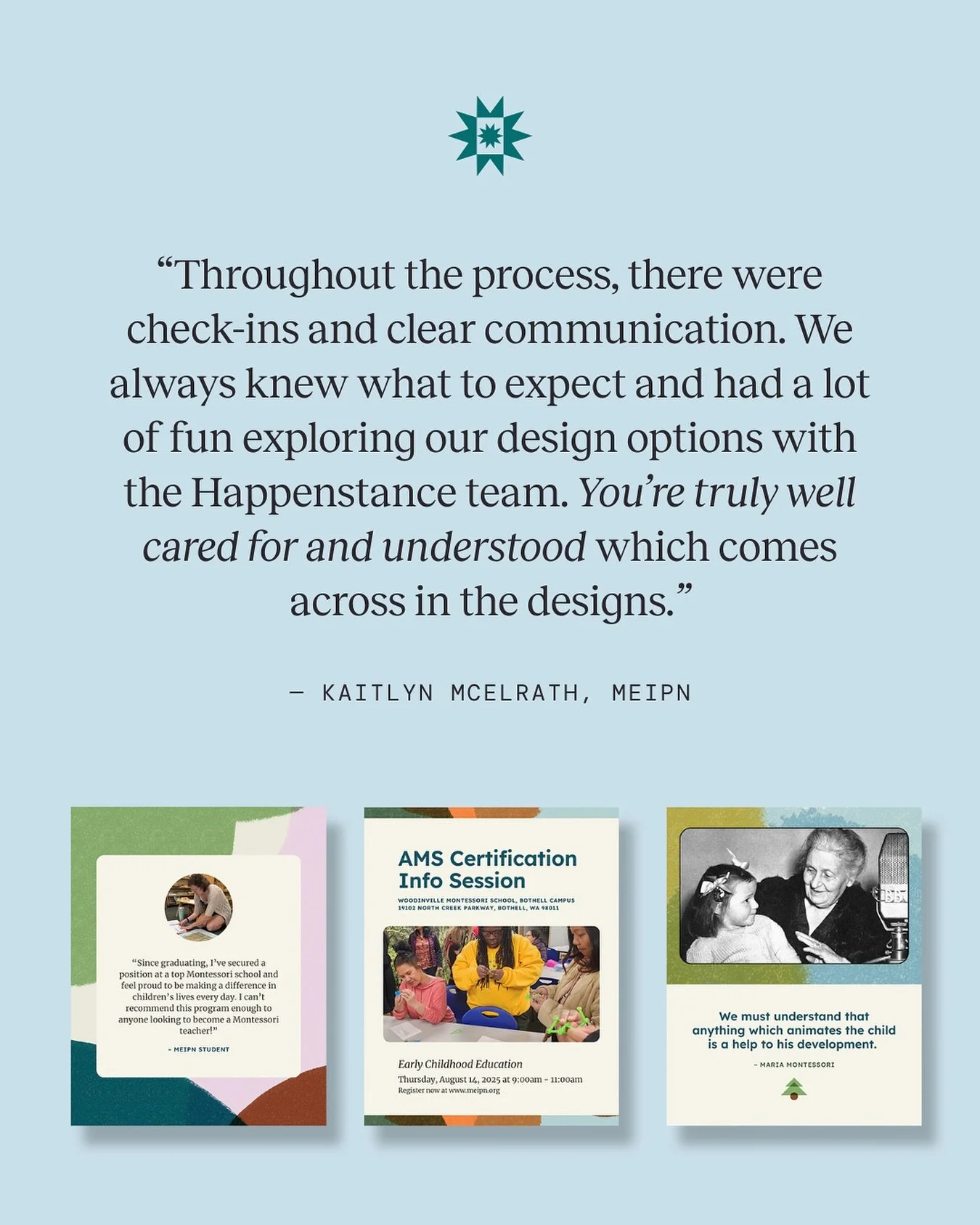 Woring with Kaitlyn and Chelle from @meipn.wa was a dream! This project was a true collaboration and we thank them for their trust and joy they brought to our partnership!

&ldquo;Happenstance worked with us to understand who we are as an organizatio