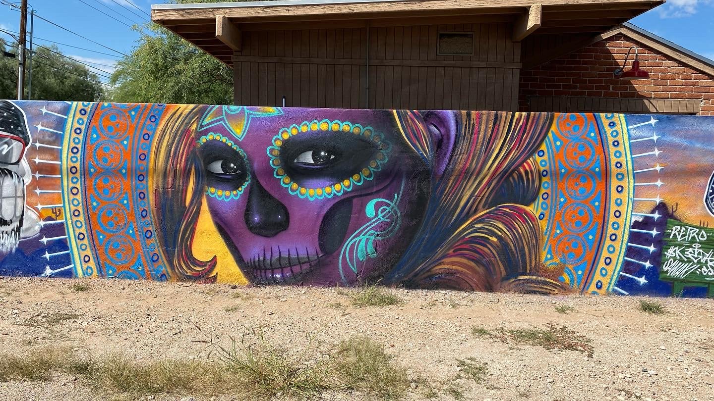 Dead Wall, 120ft x 6ft, Four artist, Three days, Spray paint/Acrylic, 2021