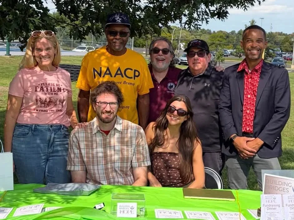 Building Bridges With Hope at NAACP Unity Day with President of the NAACP willow Grove Tony Davis, Abington Township Commissioner John Spiegelman, and Director of Admissions and Recruitment at Montgomery County Community College Michael Harcum