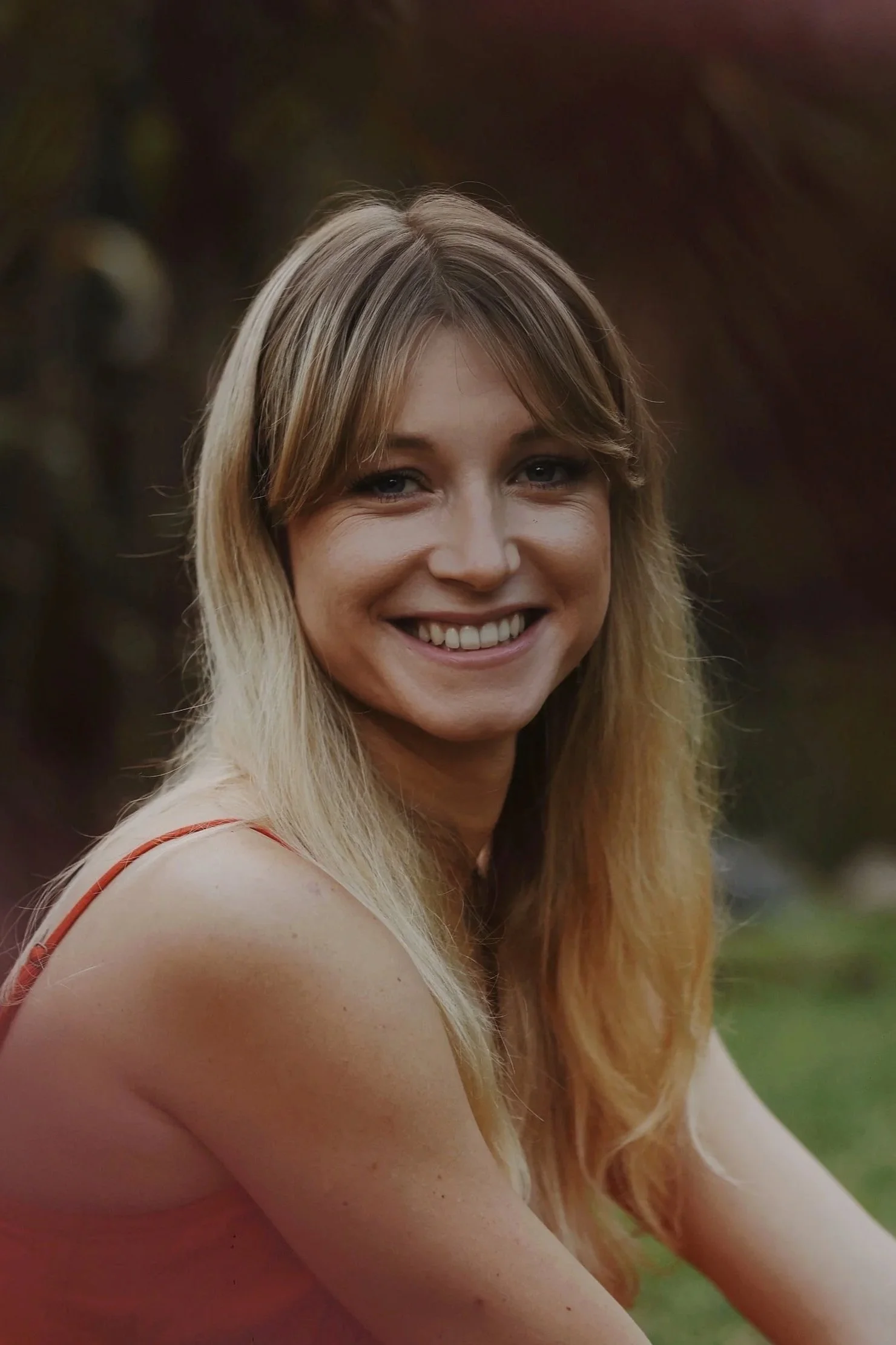 Nahaufnahme von bunten, variegierten Blättern einer Pflanze mit roten und grünen Mustern vor hellem, einfarbigem Hintergrund.