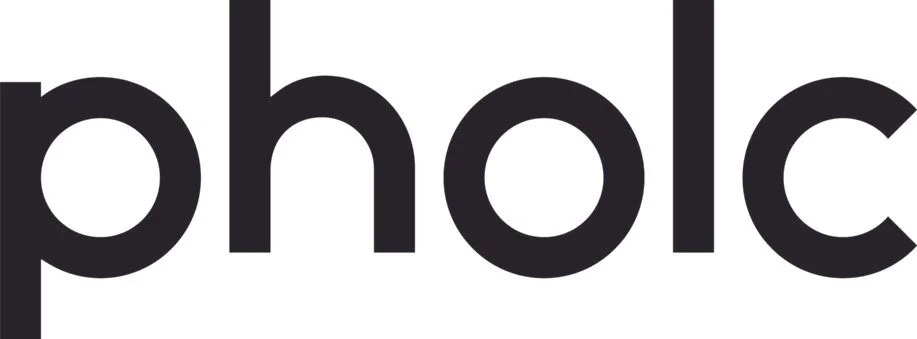 Close-up of the word "pholic" in bold black lowercase letters on a white background.