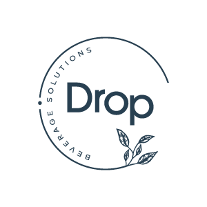 Logo with the word 'Drop' and a leaf, surrounded by the text 'BEFORE SOLUTIONS' and 'AFTER SOLUTIONS' in a circular design.