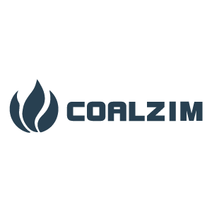 Coalzim logo with stylized blue flame.