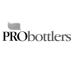 PRO bottlers logo with a silver flag and black text