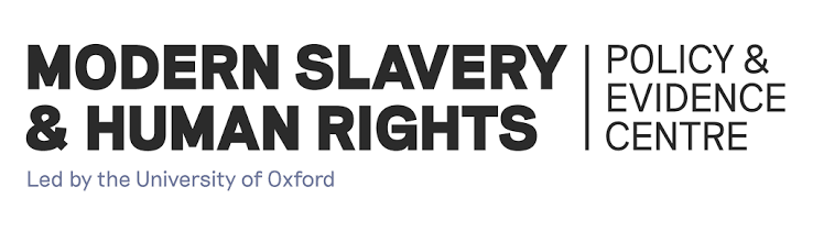 Logo for Modern Slavery & Human Rights Policy & Evidence Centre, led by the University of Oxford.