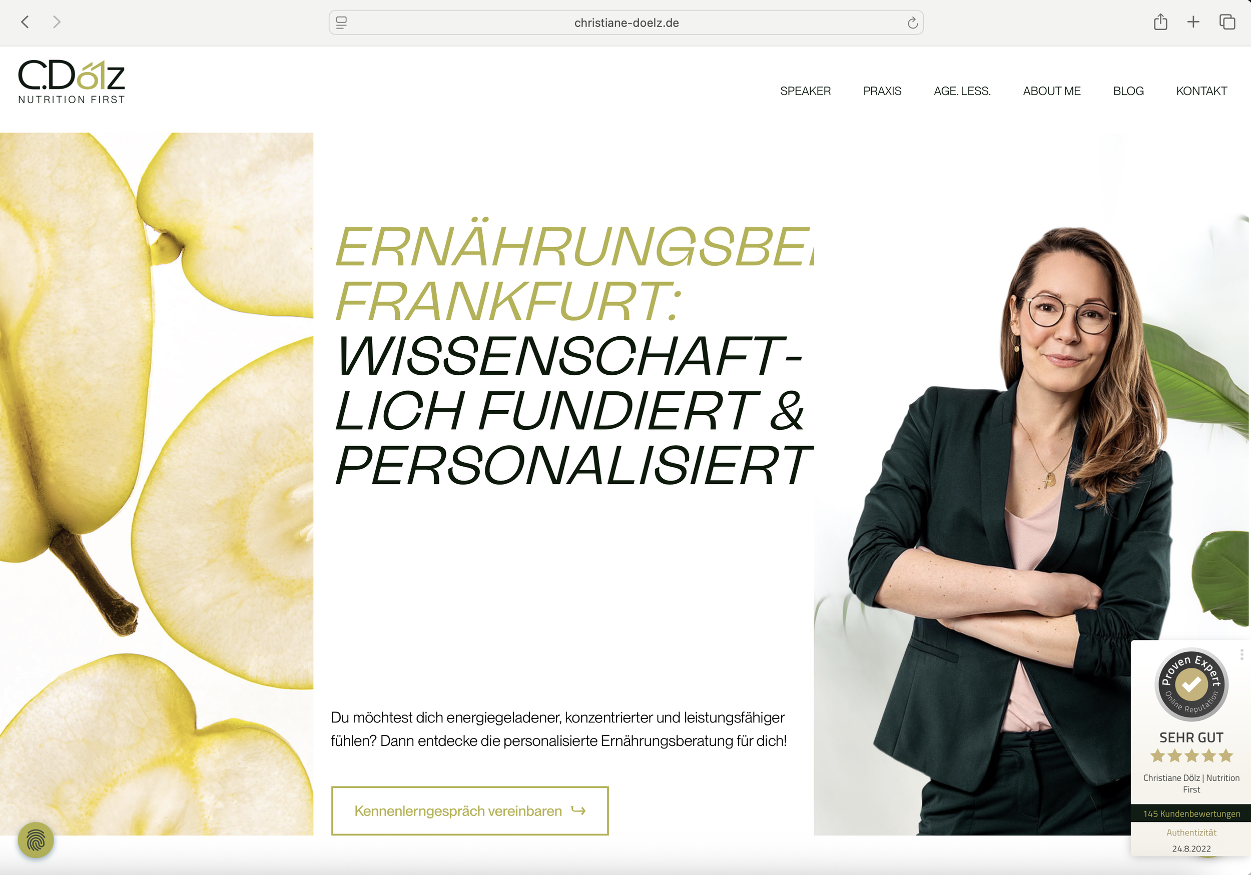 Webseite von Christiane Dölz mit Fotos von Lisa Krieg Fotografie
