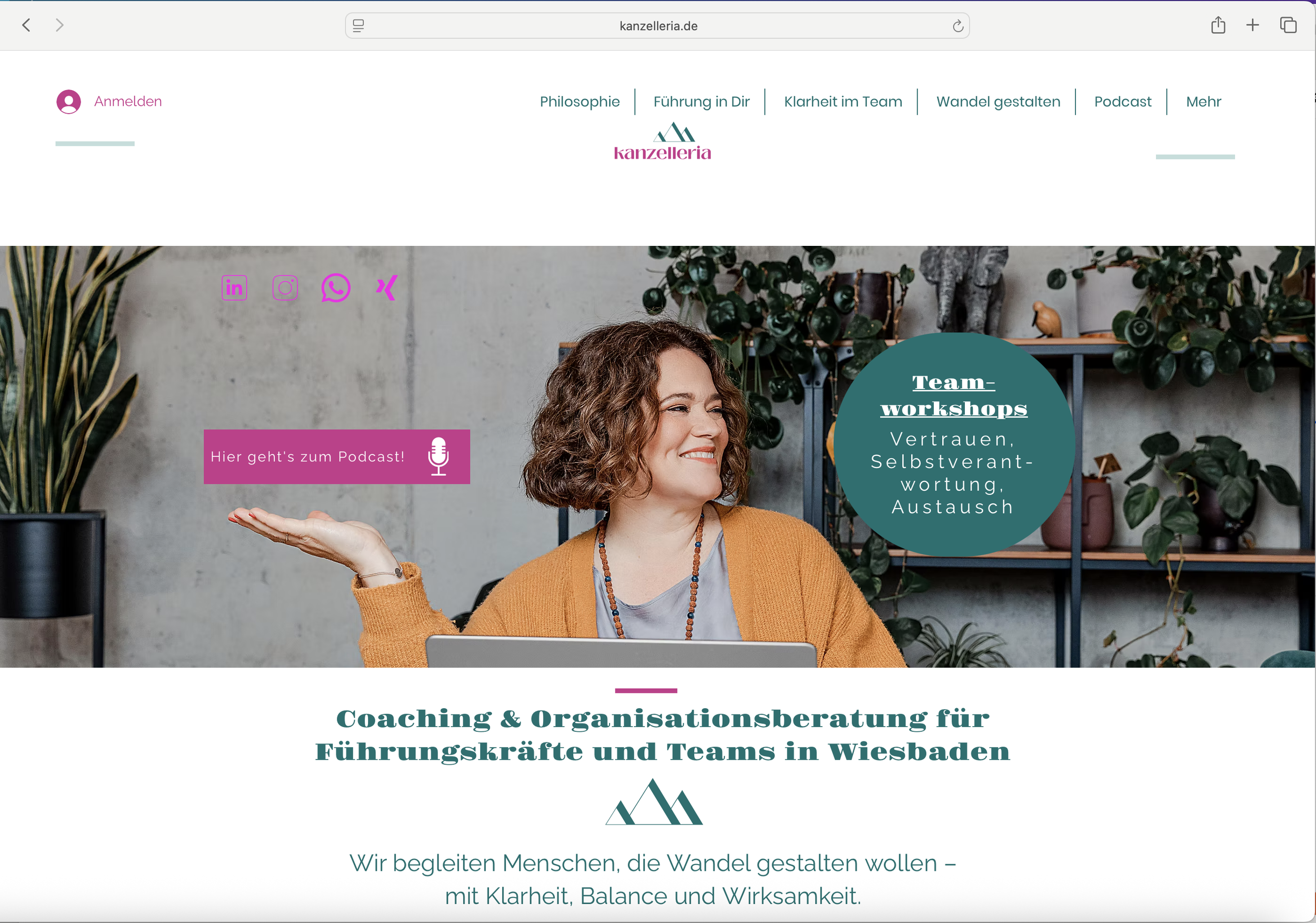Anja Betzler Webseite mit Fotos von Lisa Krieg Fotografie