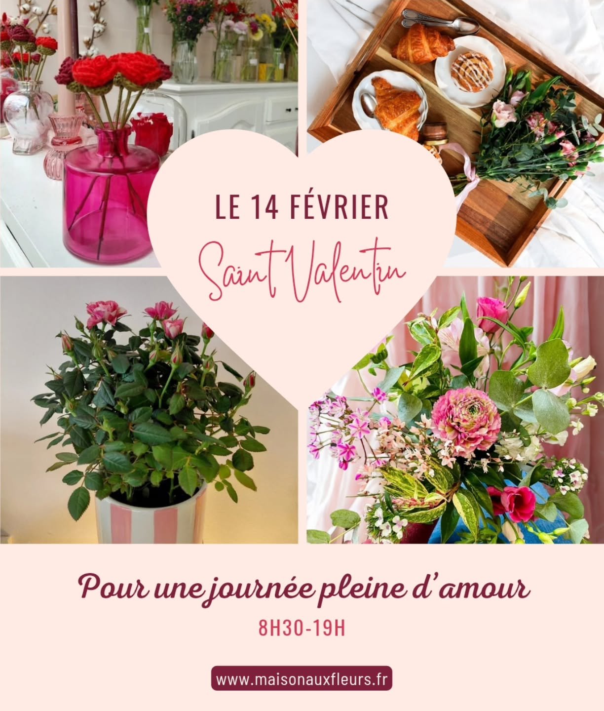 Ce Samedi nous f&ecirc;tons l&rsquo;amour ,
Au programme : des tonnes de fleurs sous toutes leurs formes (fra&icirc;ches, s&eacute;ch&eacute;es, stabilis&eacute;es, en feutrine, en crochet...), des jolies plantes aussi durables que votre amour et des