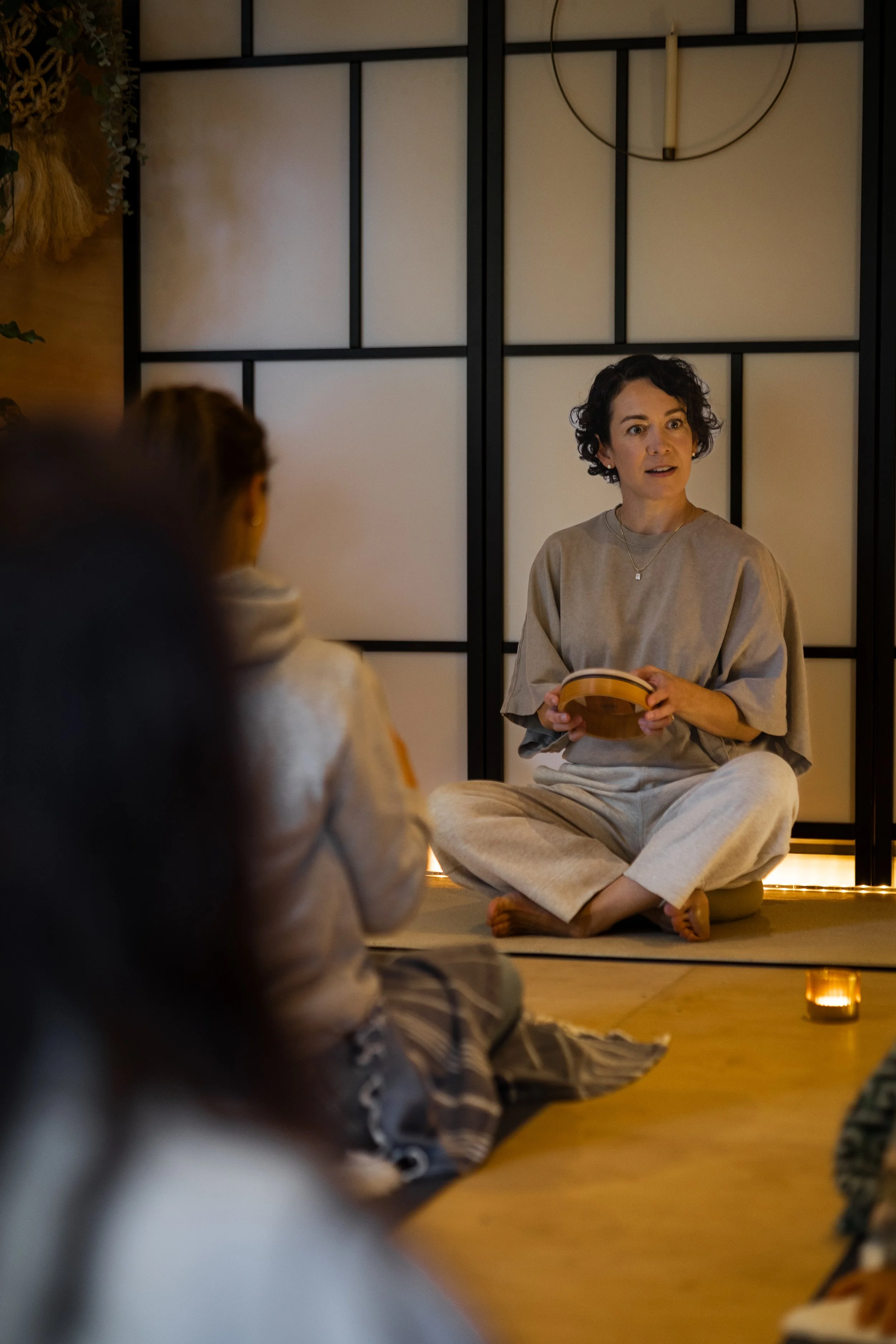 Alice leading meditation session