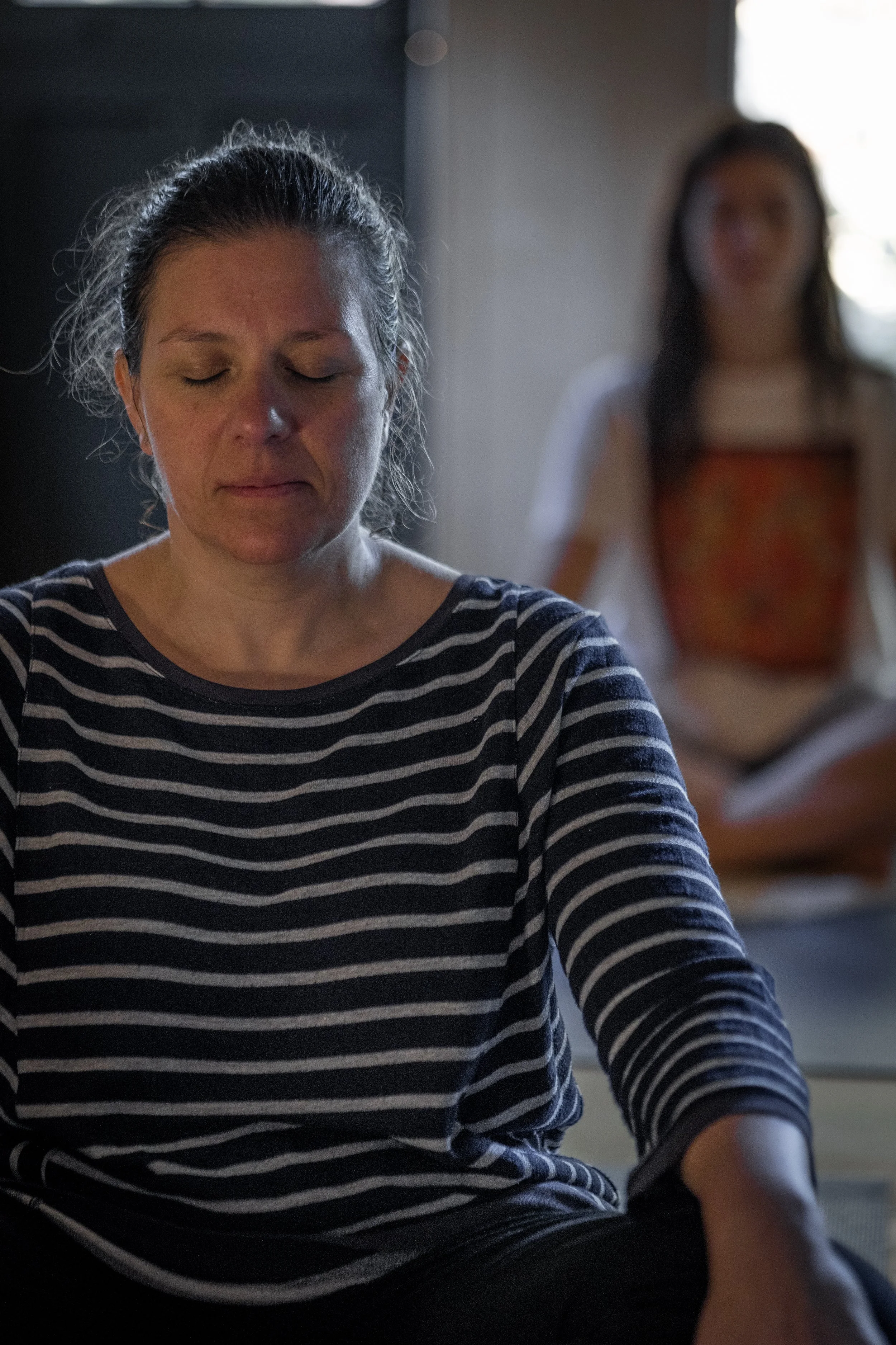 Woman sat in meditation