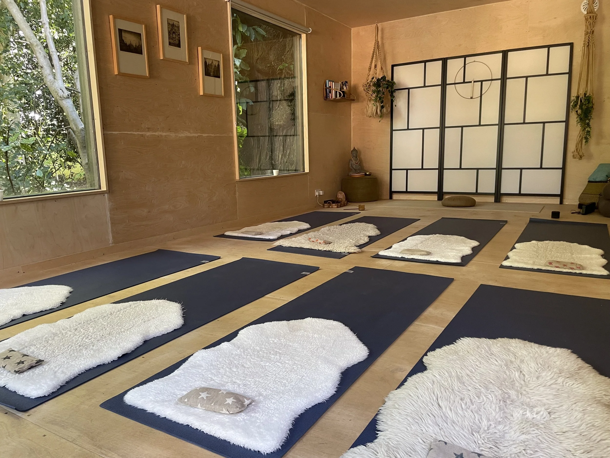 Yoga studio under the trees