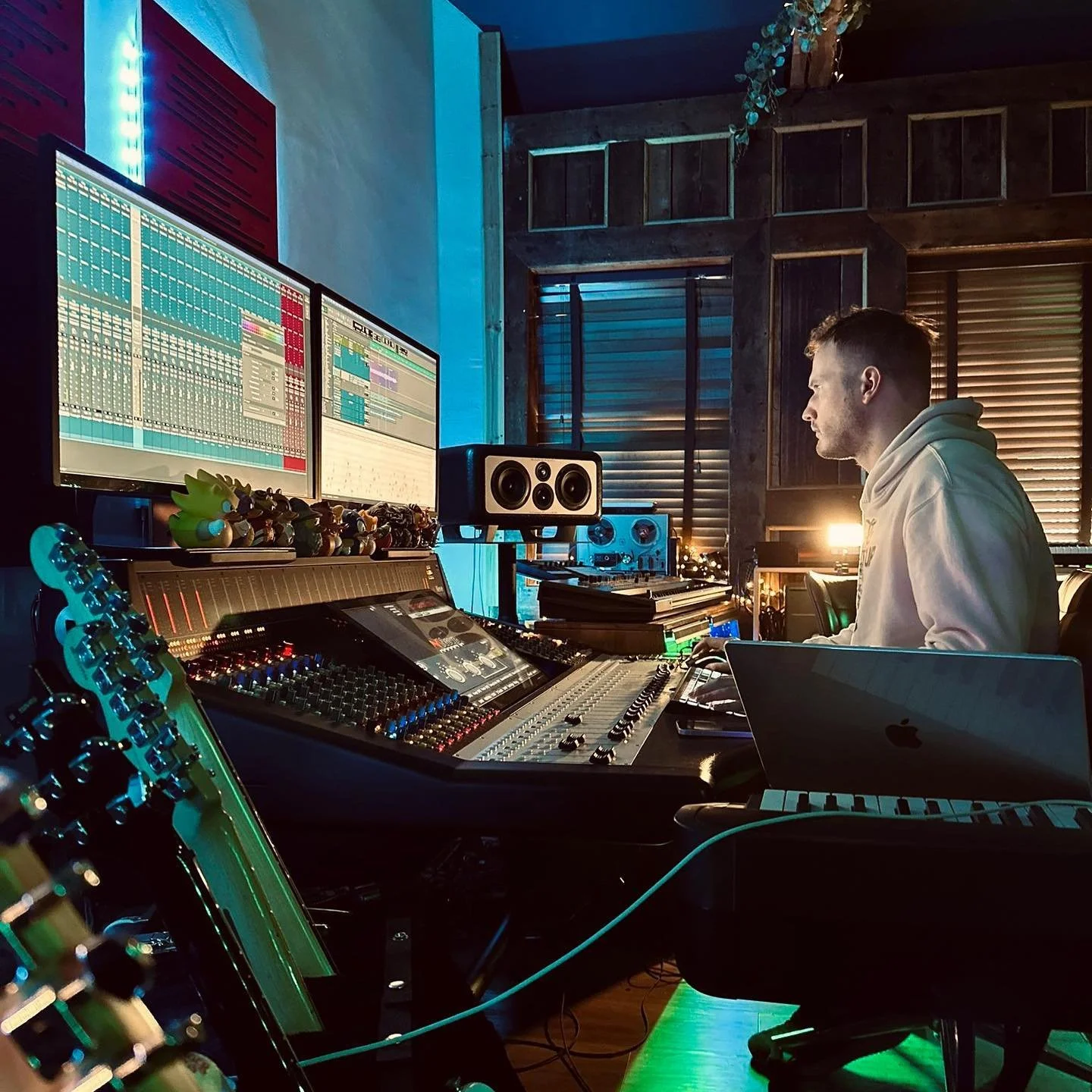 @harrison_perks_music in our beautiful custom built&nbsp;Studio 1. At studio 1&rsquo;s heart we have a @amsneveltd Genesys Black fully equipped with upgraded EQs and compressors and our incredible @barefootsound monitoring. We carry an enormous selec