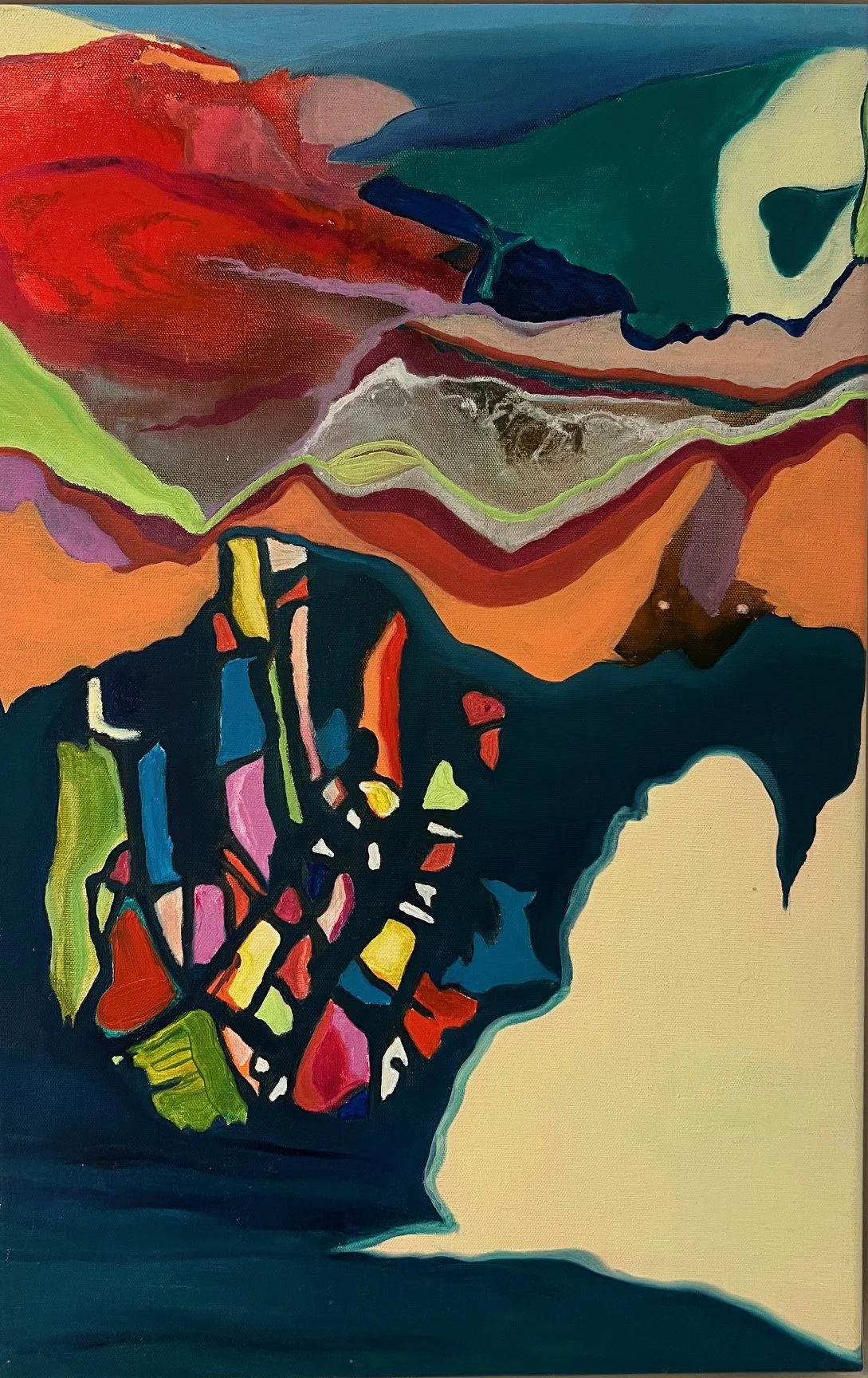 Sur la bonne rive 42x63 huile (cadre blanc).jpeg
