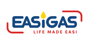 EASIGAS logo with the phrase 'Life Made Easi' and a yellow droplet above the letter 'I'.
