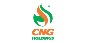 Logo for CNG Holings featuring a stylized flame and drop design with green and orange colors.