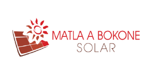 Logo of Matla A Bokone Solar with a sun and solar panel imagery.