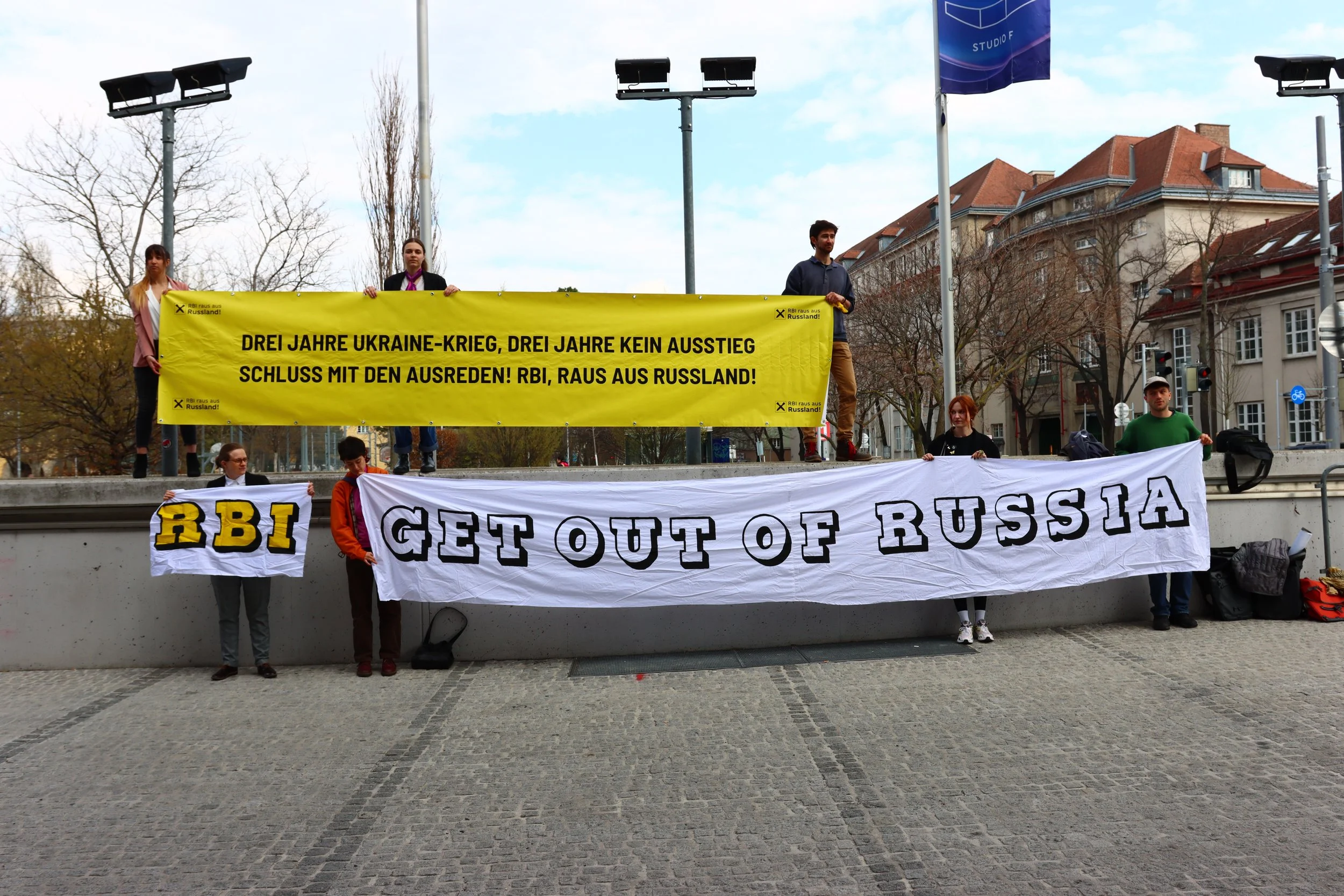 Raiffeisen Annual General Meeting interrupted as protestors demand an end to Russia business