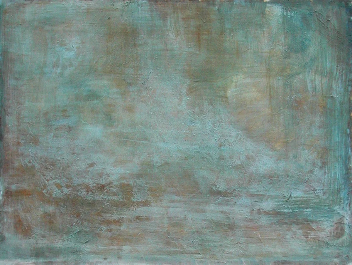 painted turquoise faux verdigris