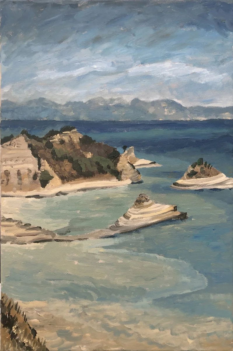 Coastal Seascape oil on canvas, H60cm x W40cm