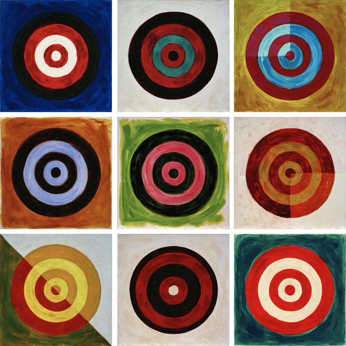 Nonaptych Targets acrylic on canvas H150cm x W150cm