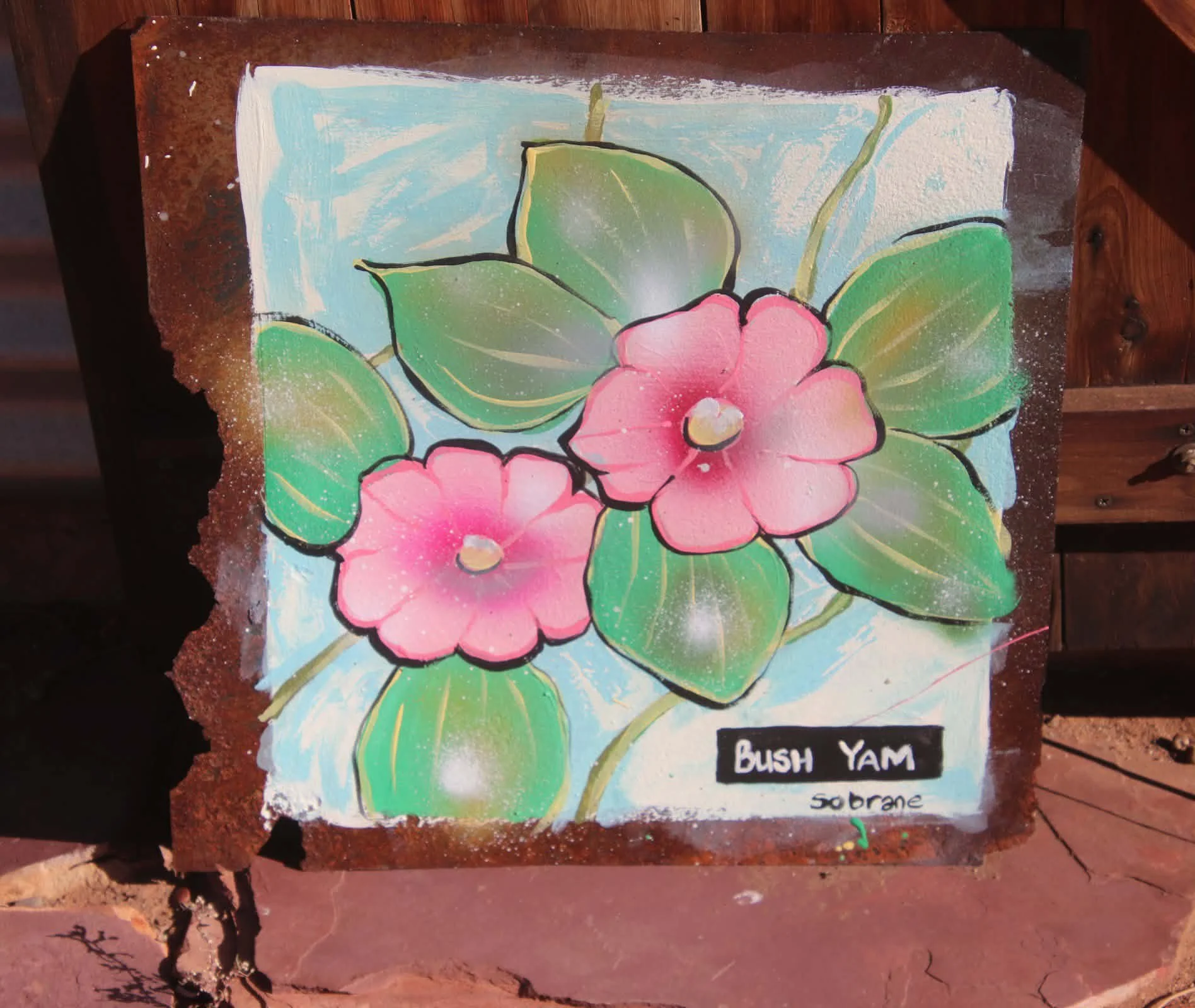 Bush Yam original on old recovered tin