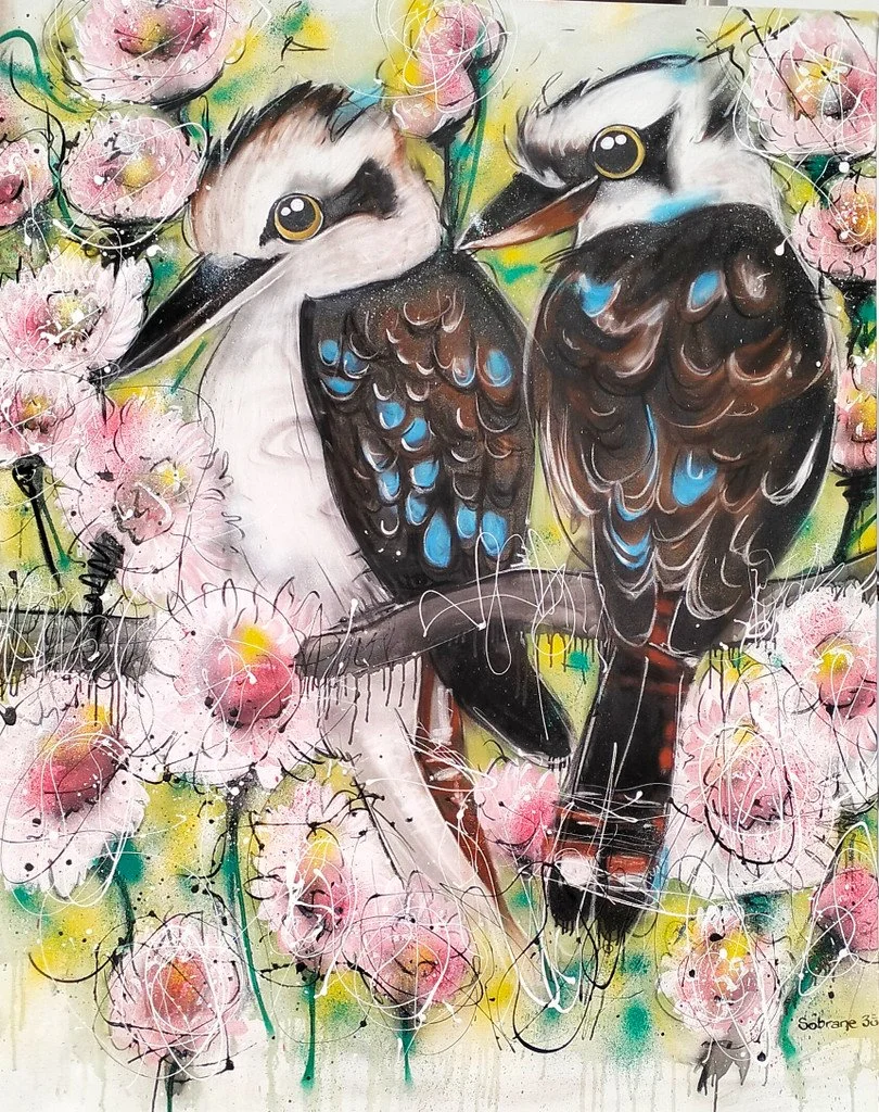 Kookaburras in Swamp Daisy
