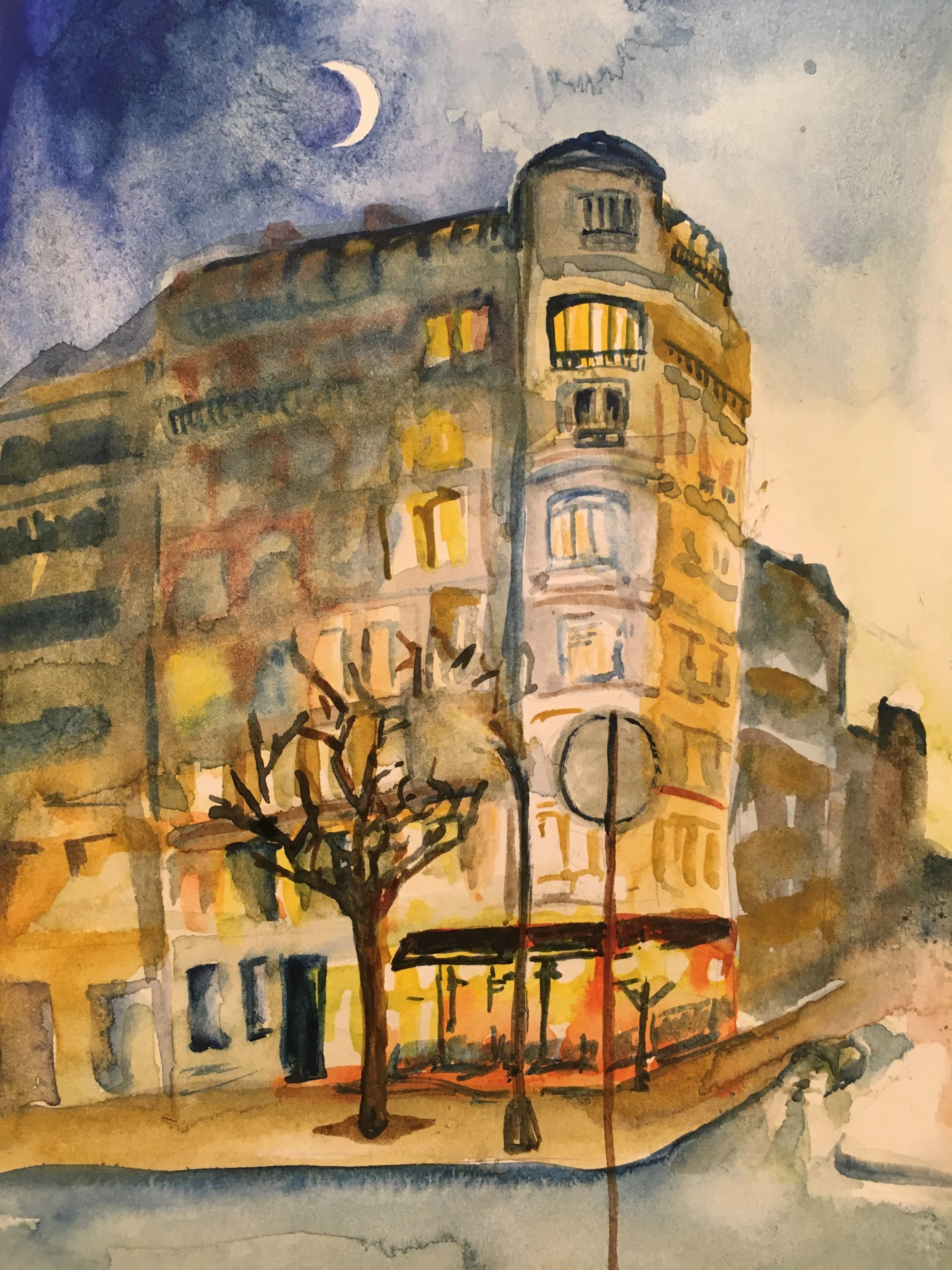 Cafe Lagny at Dusk