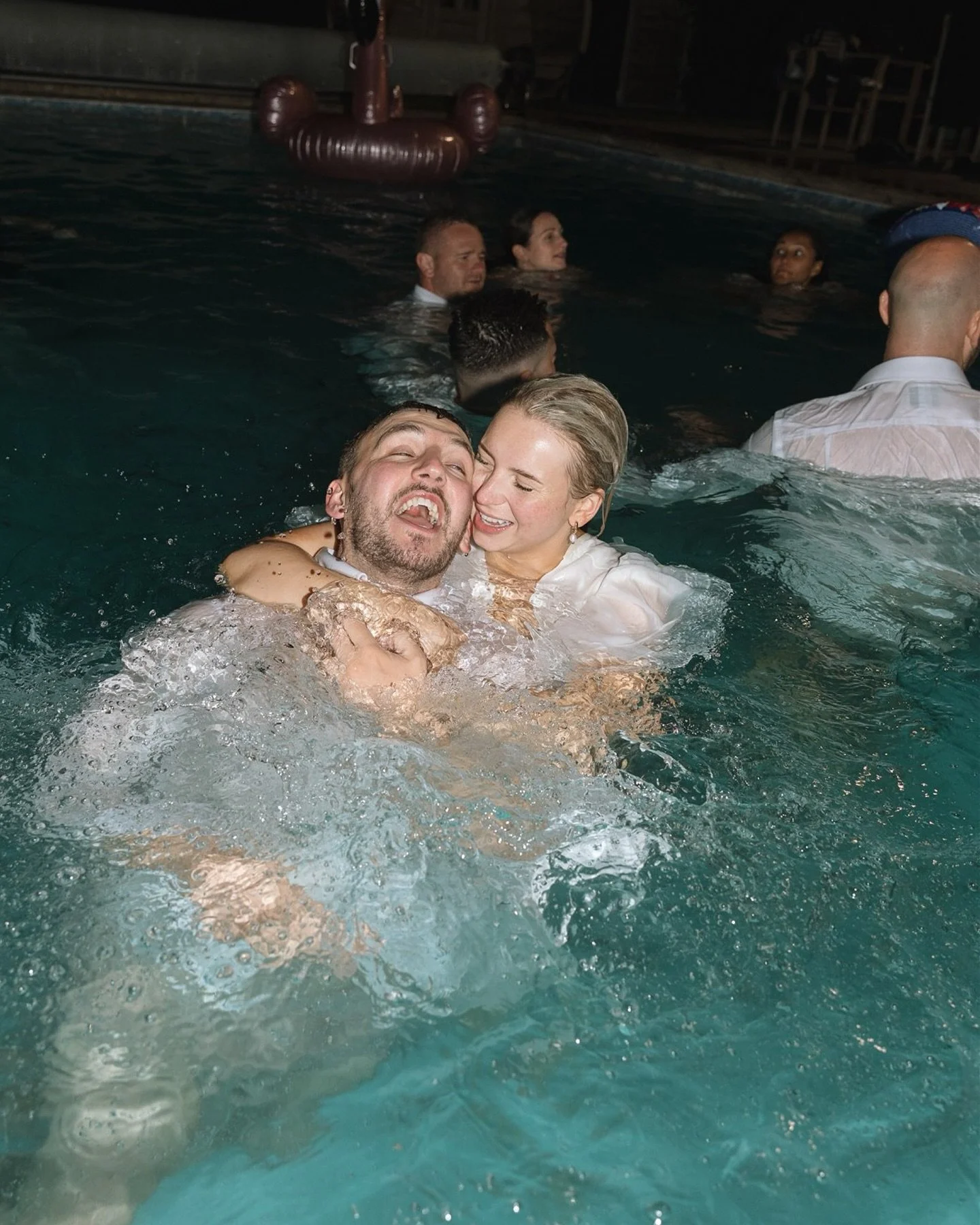 When your wedding ends with a pool party, and Lucy &amp; Sam know how to do it well 🌊 so much fun! 
.
.
.
.
.
Norfolk wedding photographer
#wedding #realwedding #norfolkweddingphotographer #norfolkwedding  #darinastoda #norfolkphotographer #adventur