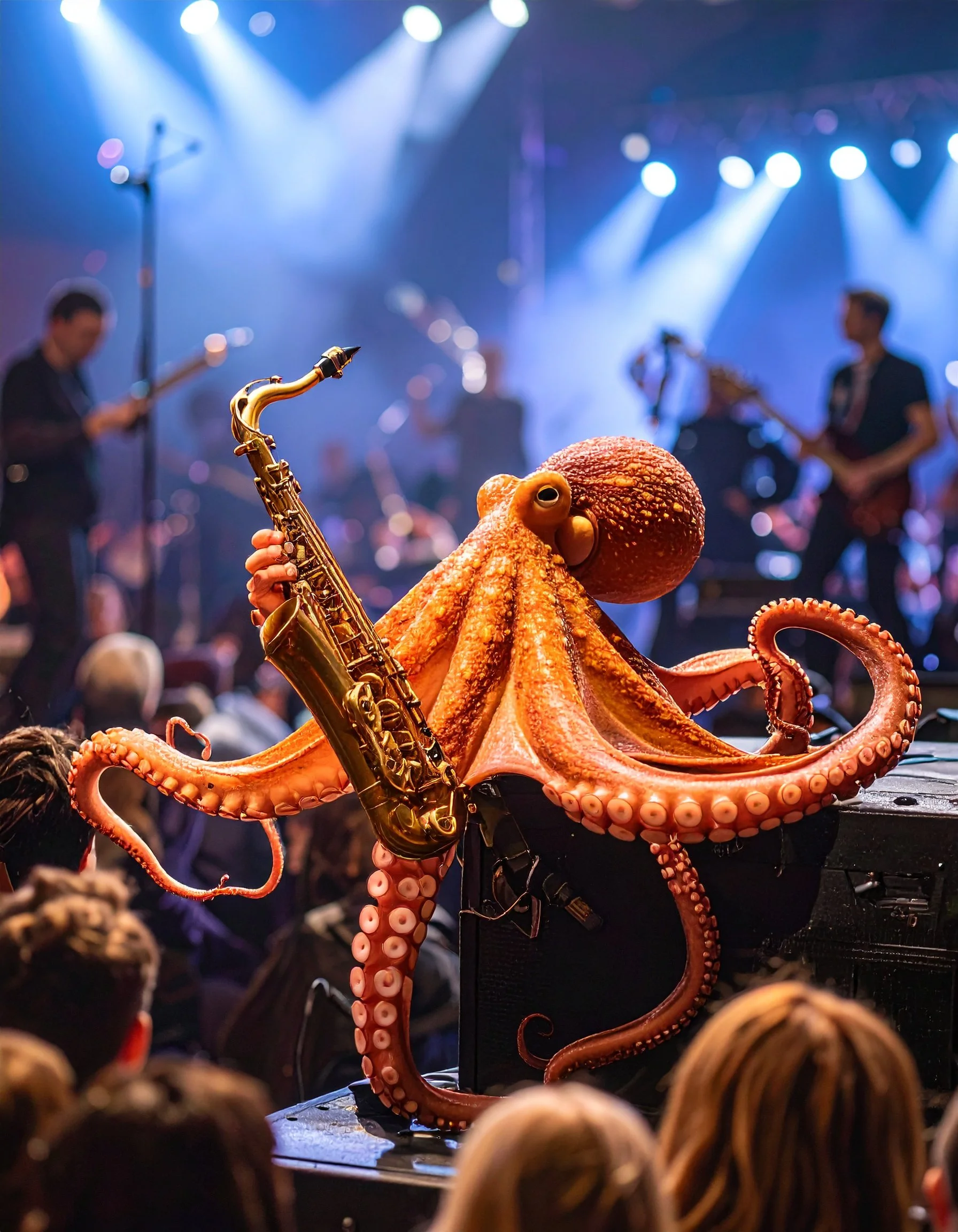 Firefly_Mettre un petit poulpe orange sur une  grande scène de spectacle de rock'n'roll devan 568891.jpg