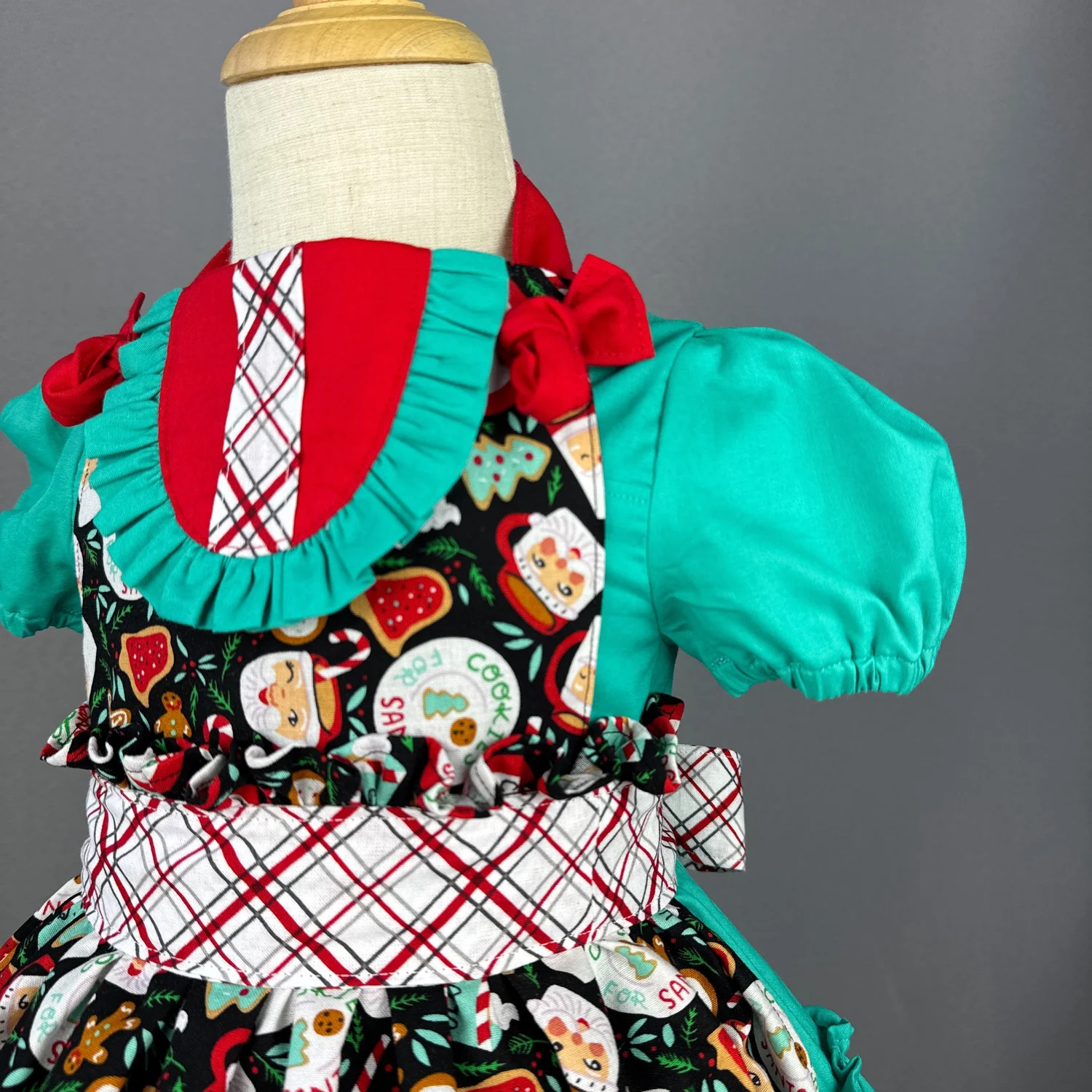 christmas apron dress Red Mrs. Claus Ruffled Christmas Apron