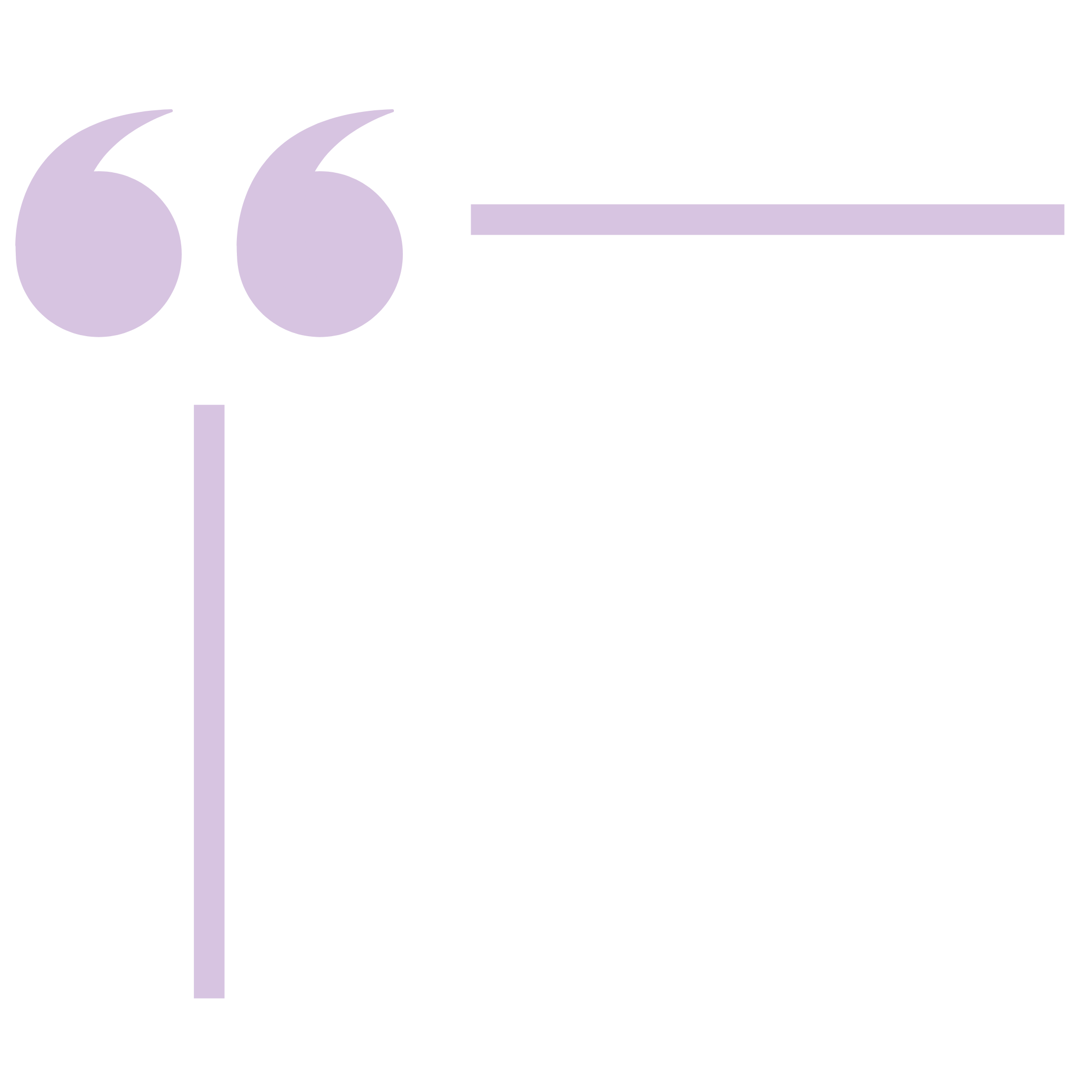 Purple quotation marks.