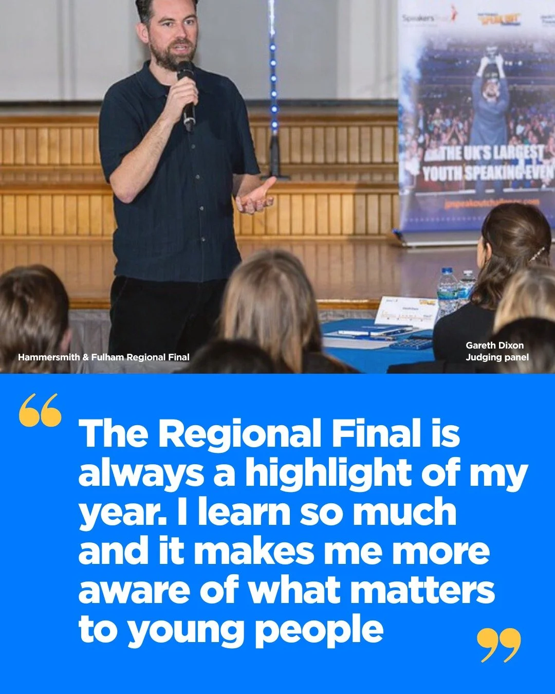 Yesterday evening our CEO, Gareth Dixon, was part of the judging panel for the Hammersmith &amp; Fulham Regional Final of the Jack Petchey Speak Out Challenge. With the new National Youth Strategy unveiled the very same day, it felt like a timely rem