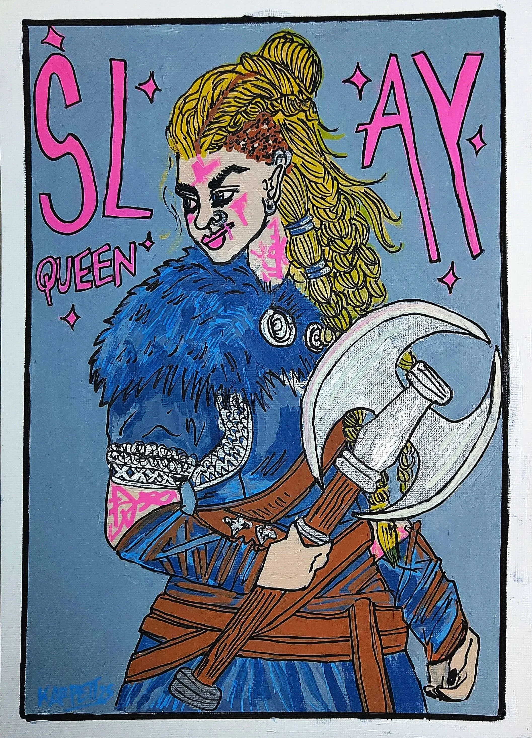 #3 SLAY - Trotytober 2025 - ink & acrylic on paper - 21x 29,7cm - Berlin (Germany)