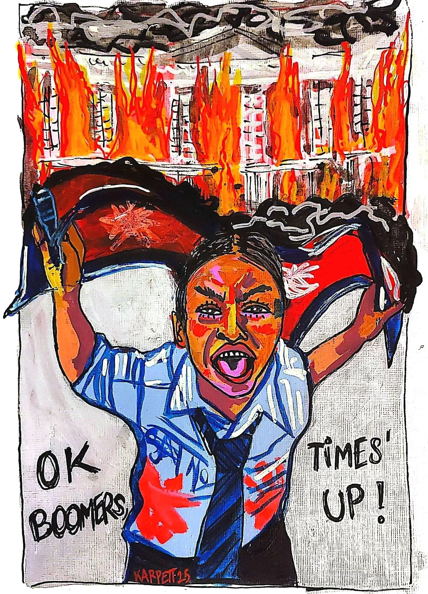 #1 REVOLT - Trotytober 2025 - ink & acrylic on paper - 21x 29,7cm - Berlin (Germany)