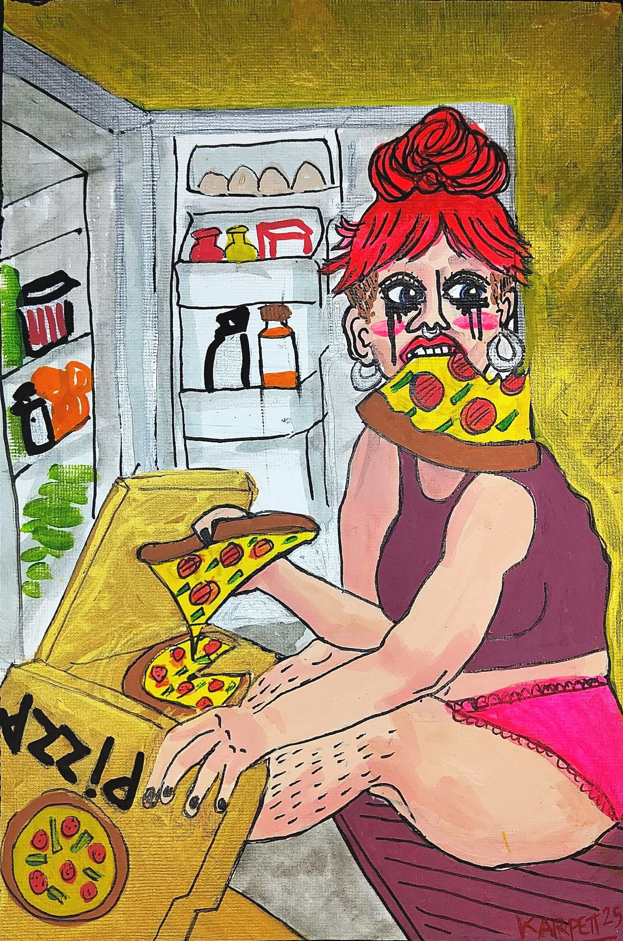 #13 HEARTBREAK- Trotytober 2025 - ink & acrylic on paper - 21x 29,7cm - Berlin (Germany)