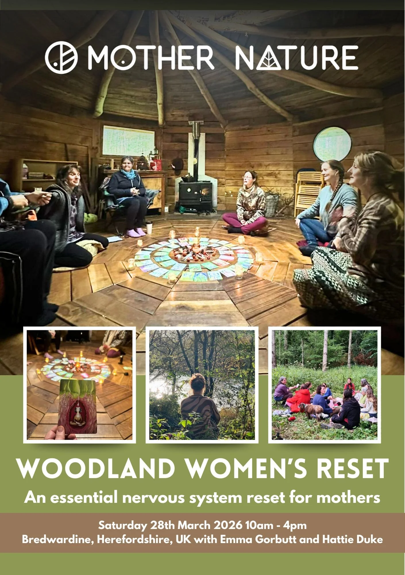 women sitting in circle in wooden roundhouse