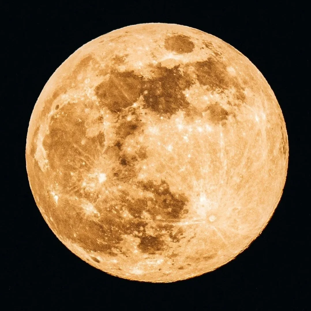 Full moon in the night sky.